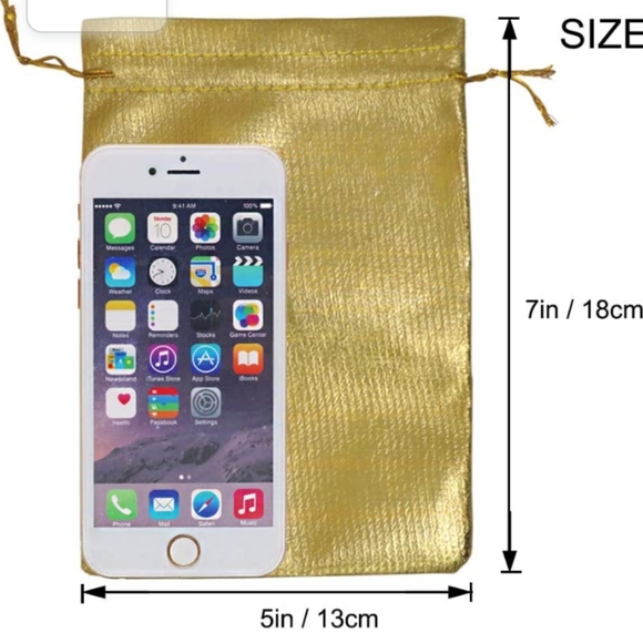 Great Quality Party Supplies Gold Gift Bags Drawstring 5x7 Includes